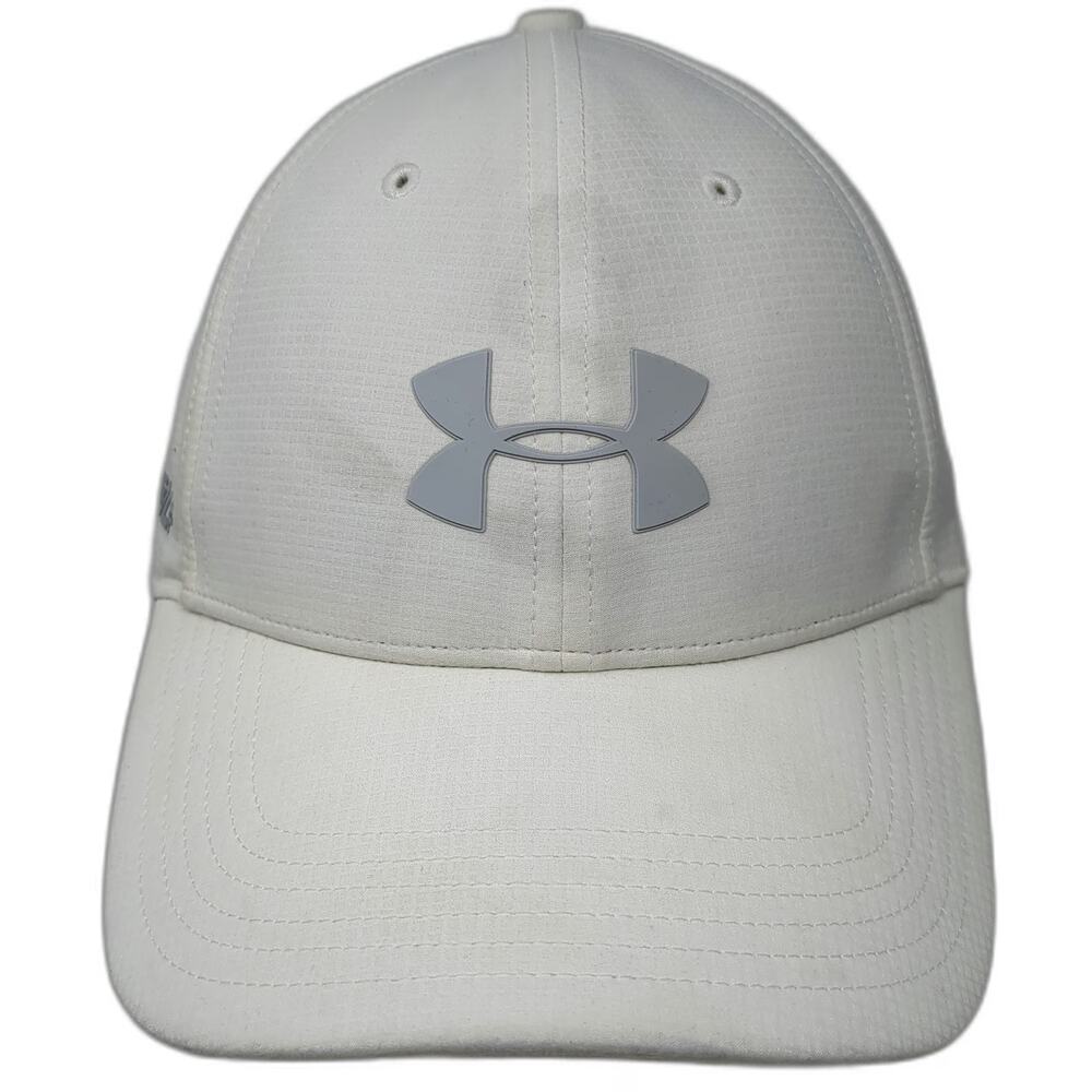 Under Armour Baseball Cap White One Size Strapback UA Golf Hat Breathable Logo